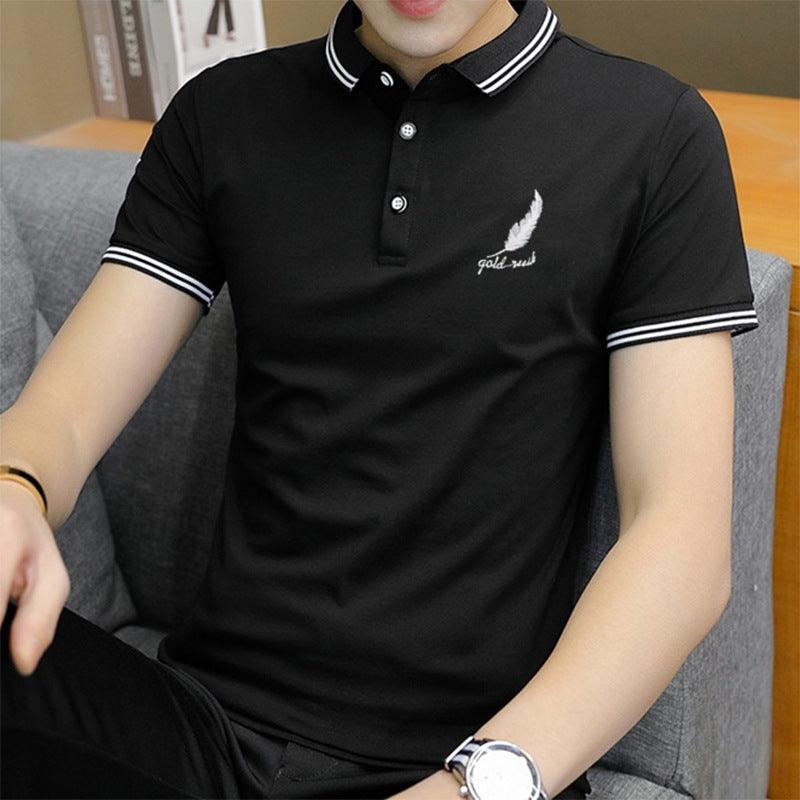 polo Shirt Business Casual Short-Sleeved Youth Fashion Half-Sleeved Shirt - BUNNY BAZAR