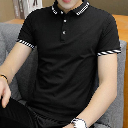 polo Shirt Business Casual Short-Sleeved Youth Fashion Half-Sleeved Shirt - BUNNY BAZAR