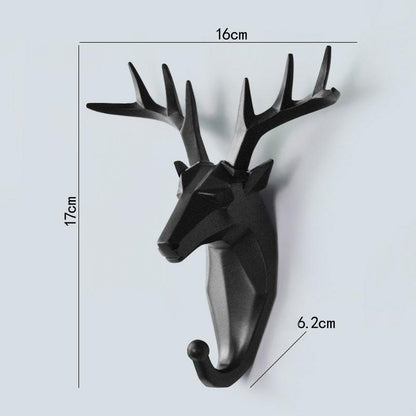 Clothes Hook Free Perforated Deer Head Wall Hanging Porch Decoration Wall Coat Hook Key Hanger - BUNNY BAZAR