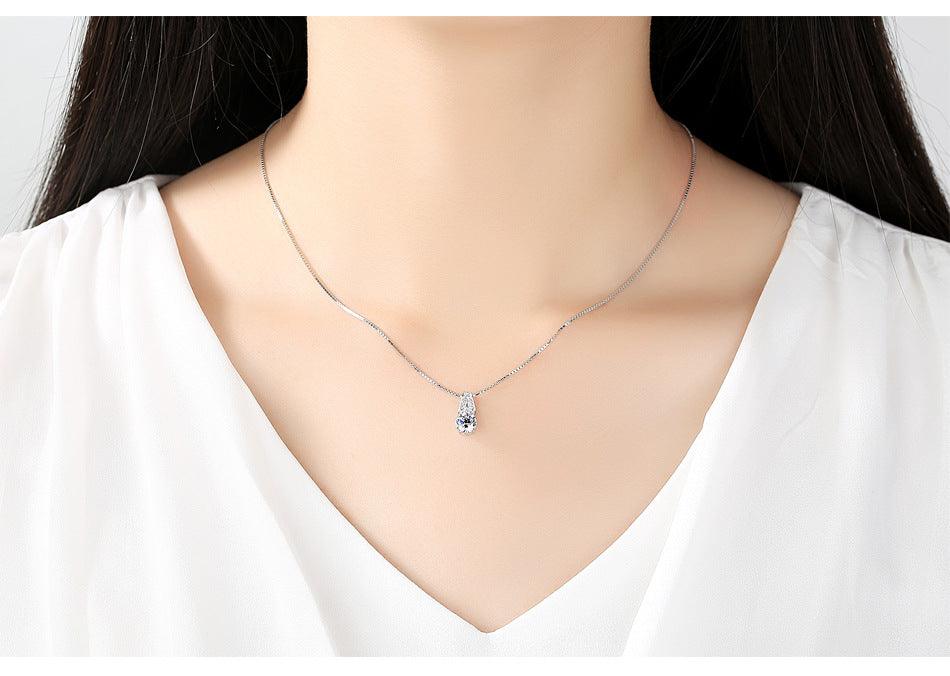 S925 Sterling Silver Necklace With Eight Heart And Eight Arrow Zircon - BUNNY BAZAR