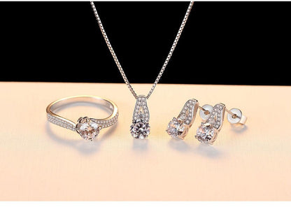 S925 Sterling Silver Necklace With Eight Heart And Eight Arrow Zircon - BUNNY BAZAR