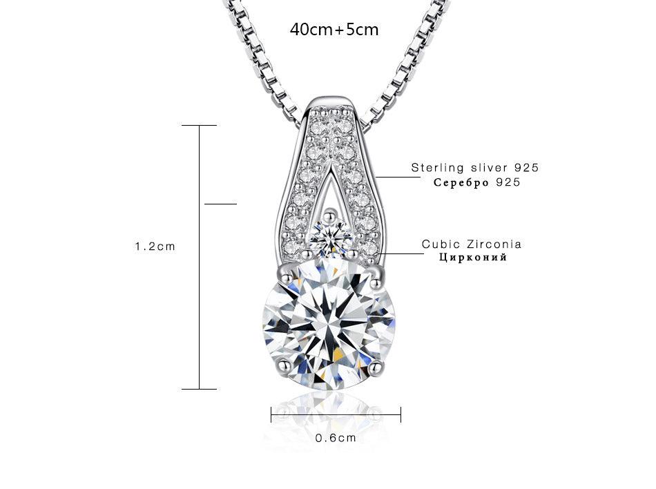 S925 Sterling Silver Necklace With Eight Heart And Eight Arrow Zircon - BUNNY BAZAR