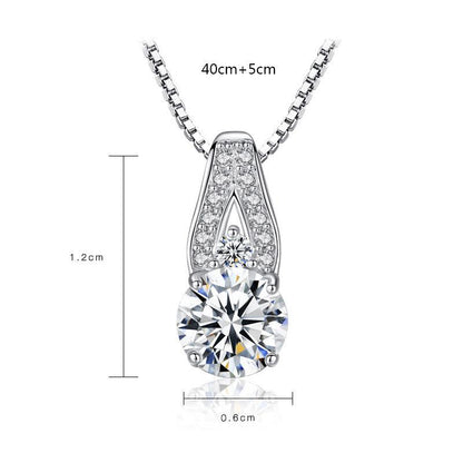 S925 Sterling Silver Necklace With Eight Heart And Eight Arrow Zircon - BUNNY BAZAR