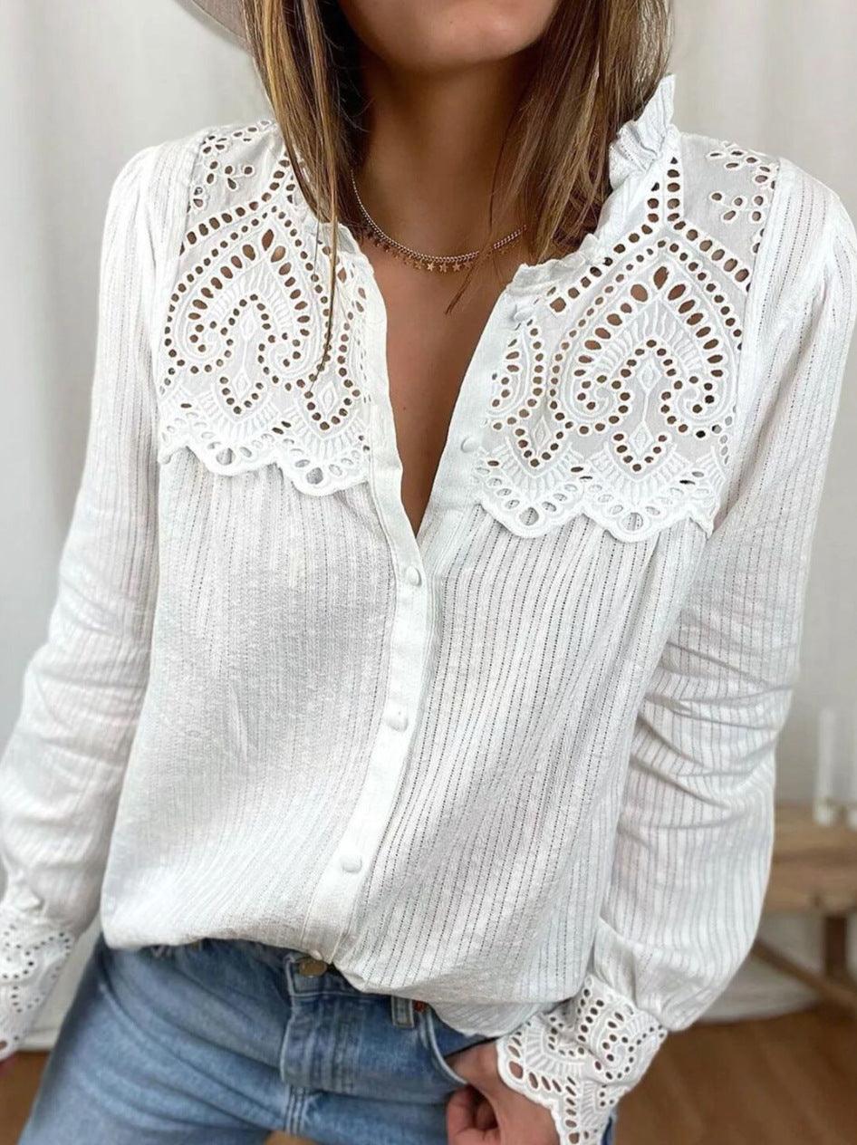 Women's Lace Stitching Shirt Women - BUNNY BAZAR