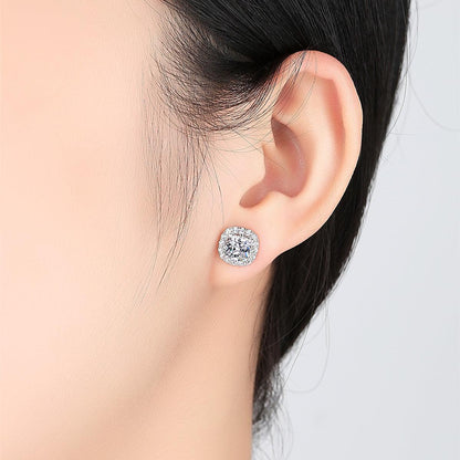 New Earrings S925 Sterling Silver Stud Earrings Hearts & Arrows Earrings - BUNNY BAZAR