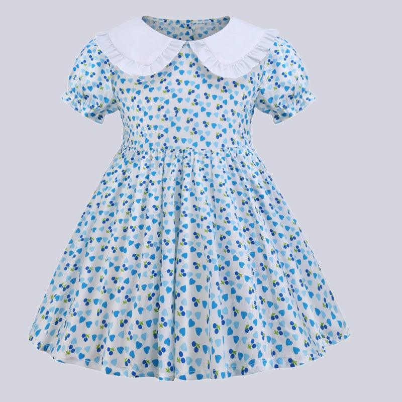 2021 European And American Short-Sleeved Long Pastoral Print Skirt Dress - BUNNY BAZAR