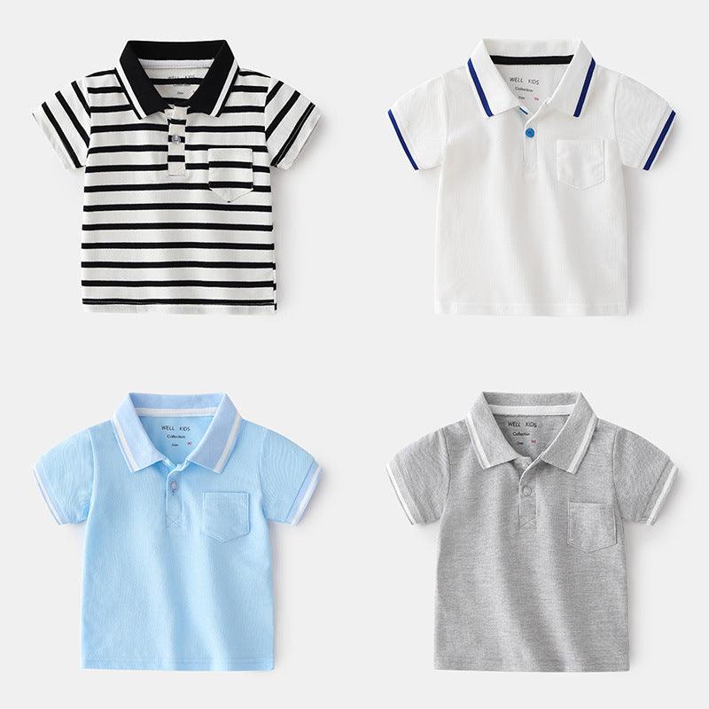 Qing New Style Fashionable Boy Short-sleeved POLO Shirt For Outing At Home - BUNNY BAZAR