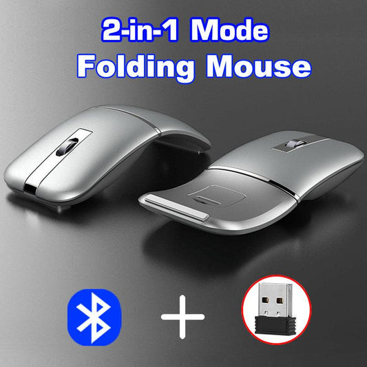 Dual-mode Bluetooth Wireless Mouse Rechargeable Ultra-thin Mute Desktop Laptop Office - BUNNY BAZAR