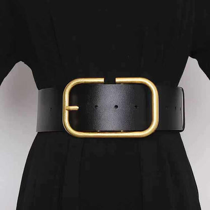 Cowhide Wide Belt Girdle Decoration Skirt Windbreaker Belt - BUNNY BAZAR