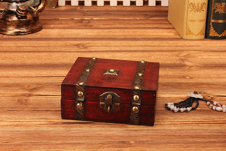 Antique Storage Box Double Belt Small Wooden Box - BUNNY BAZAR