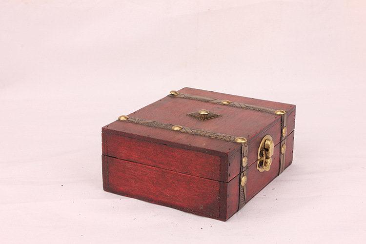 Antique Storage Box Double Belt Small Wooden Box - BUNNY BAZAR