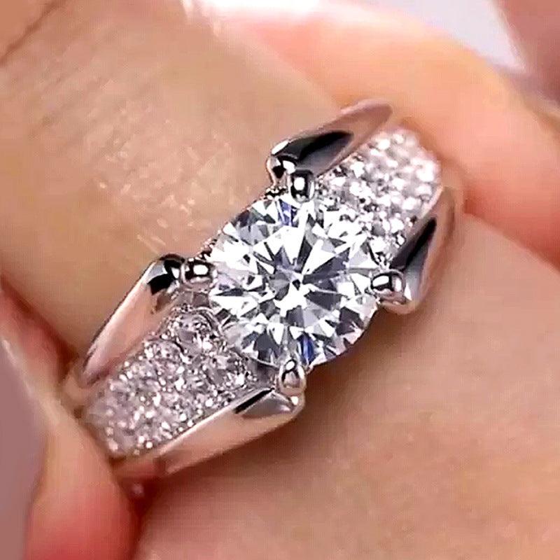 European And American Wedding Round Diamond Ring Women - BUNNY BAZAR