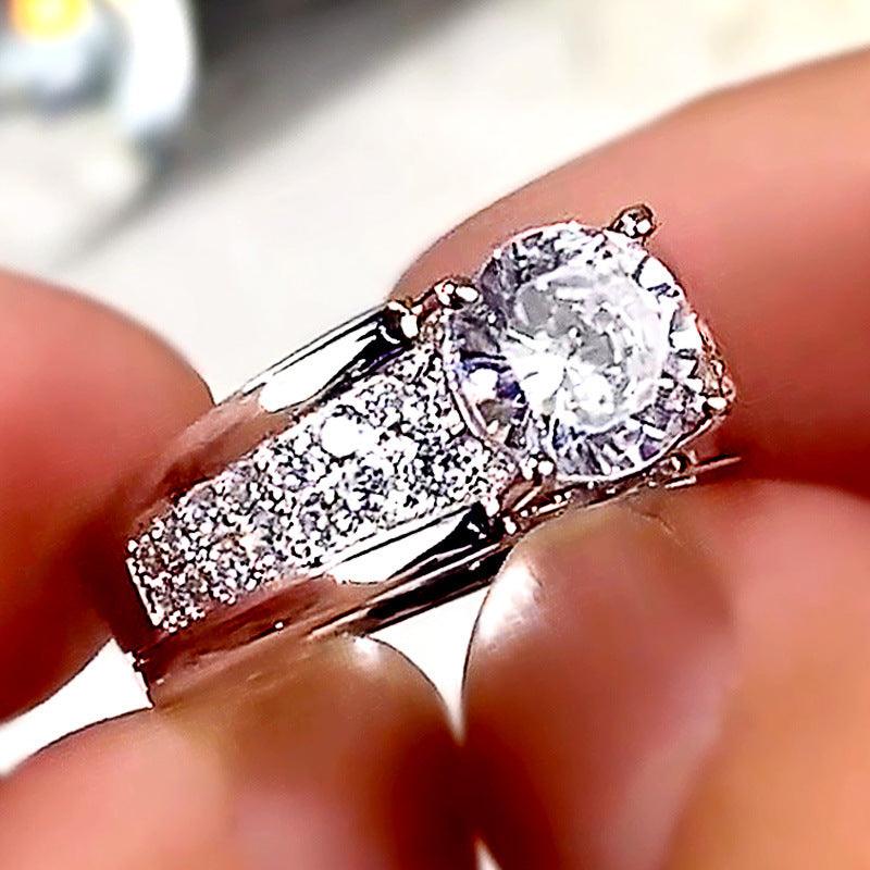 European And American Wedding Round Diamond Ring Women - BUNNY BAZAR