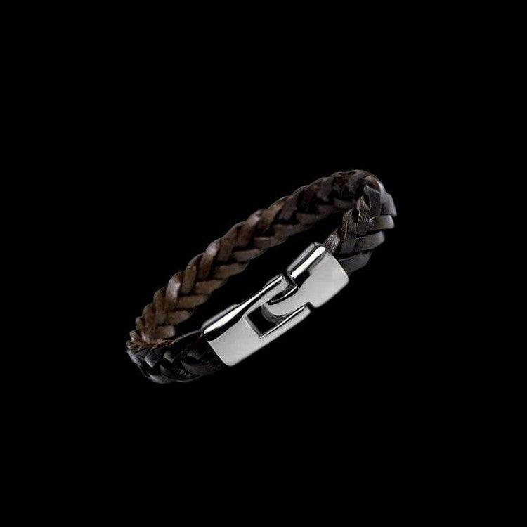 Leather alloy vintage hand-woven bracelet - BUNNY BAZAR