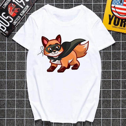 Cute fox printed T shirt Women Harajuku Tshirt Thin section - BUNNY BAZAR