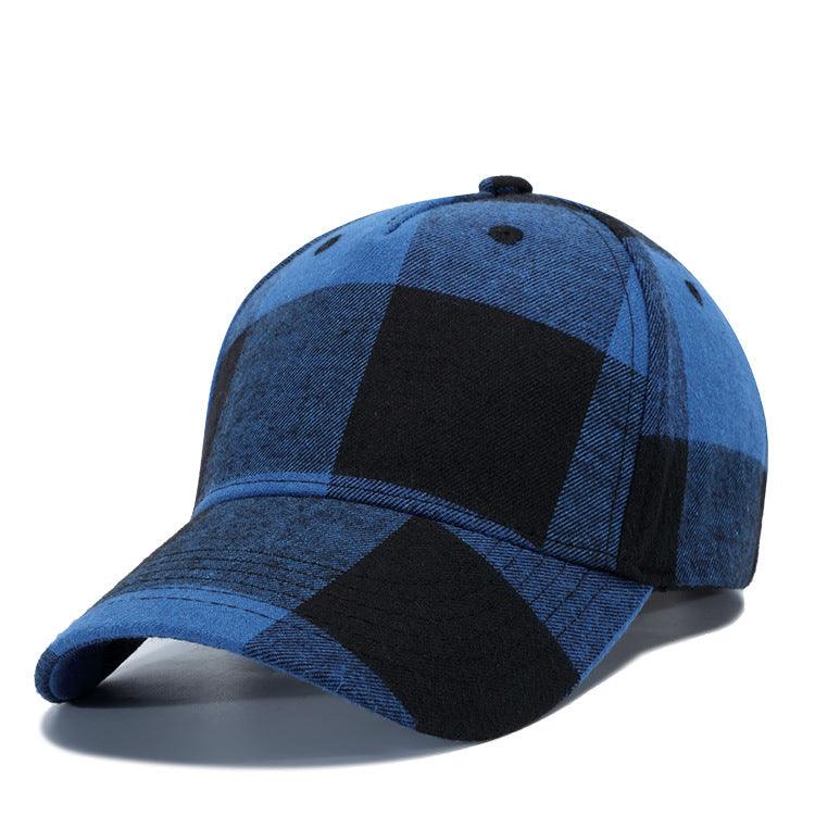 Black Red Check Peak Baseball Hat - BUNNY BAZAR