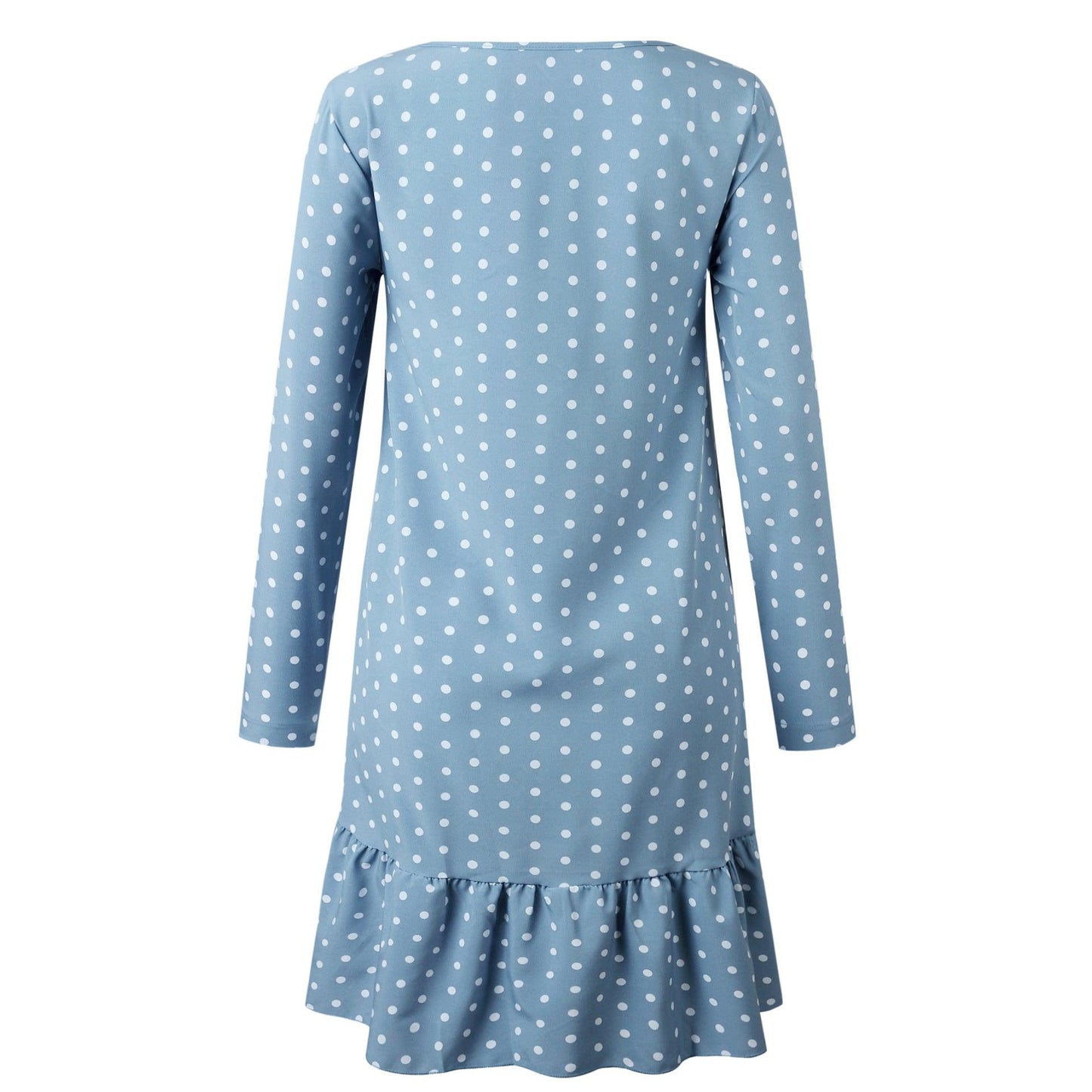 Polka dot ruffled long sleeve dress - BUNNY BAZAR