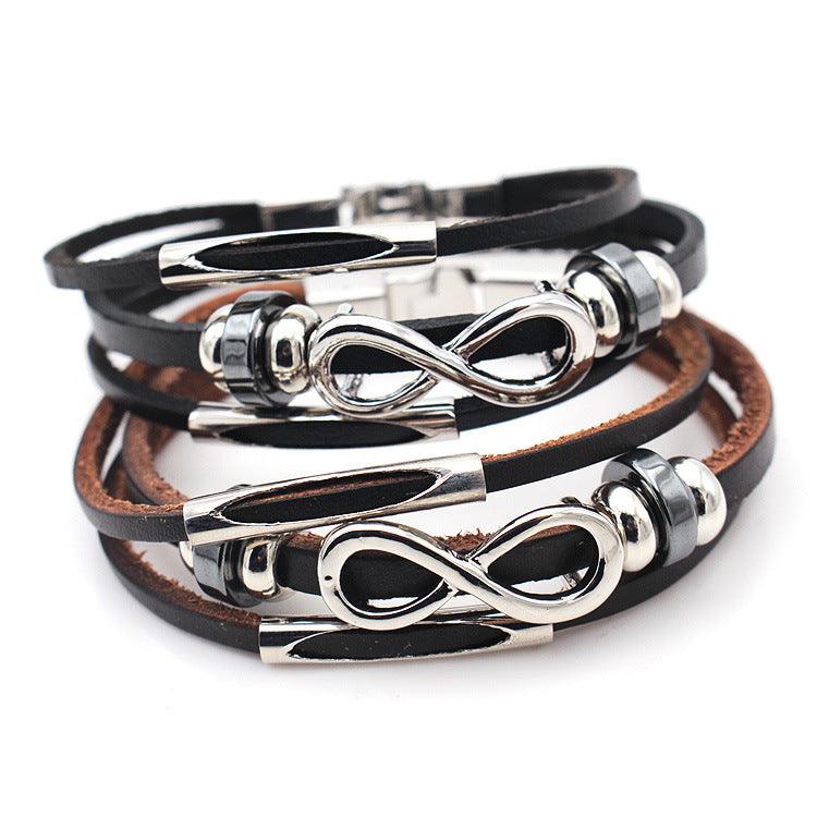 Leather Leather Bracelet Bracelet For men Figure 8 - BUNNY BAZAR