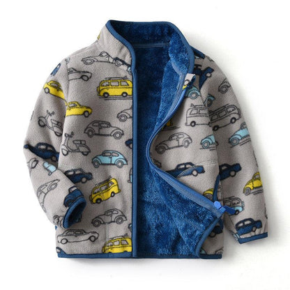 Printed Polar Fleece Cartoon Boy Jacket - BUNNY BAZAR