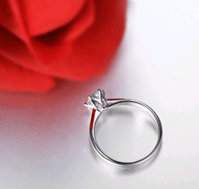 BB-12 Sterling Silver Jewelry SONA Diamond Ring 1 Carat Six-Claw Female Crown Simulation Diamond Ring - BUNNY BAZAR