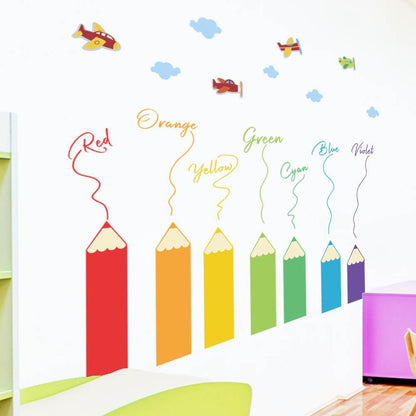 Color pencil kids room wall stickers - BUNNY BAZAR