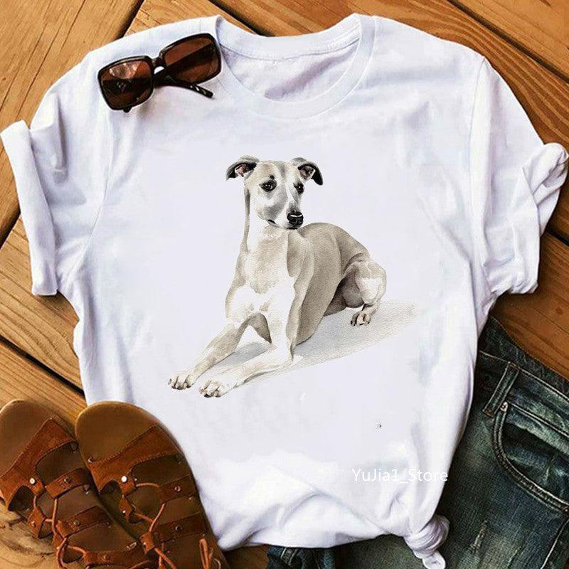 Cute Pet Dog Print Short-Sleeved T-Shirt Men And Women Trend - BUNNY BAZAR