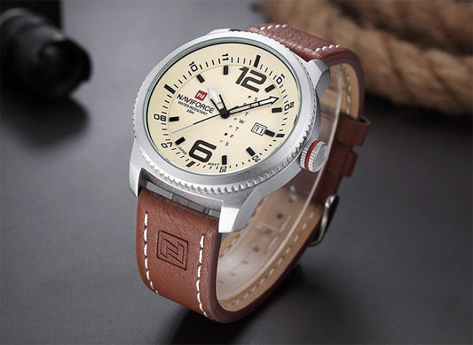 Men's Quartz Watch Waterproof Calendar Watch Belt Casual Men's Watch - BUNNY BAZAR