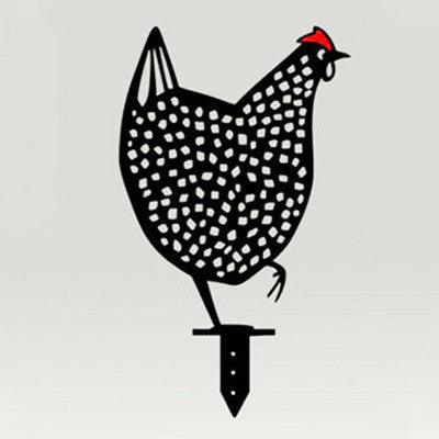 Chicken Yard Art Outdoor Garden Back Yard Gazon Stakes Hen Yard Decor - BUNNY BAZAR