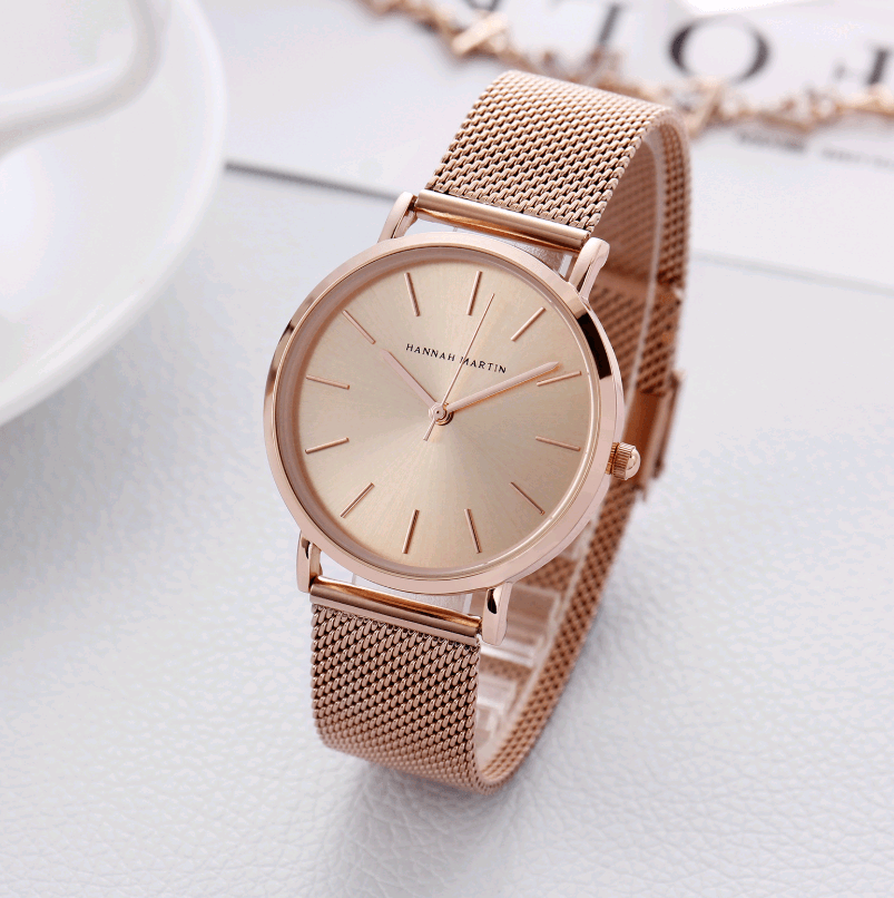 T-6 Stainless Steel Mesh Belt High Quality Furnace Gold Plating Watch - BUNNY BAZAR