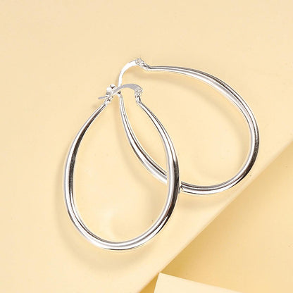 Geometric oval earrings earrings earrings - BUNNY BAZAR