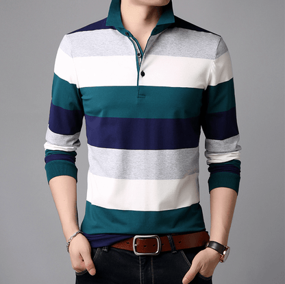 Casual men's slim stripe T-shirt - BUNNY BAZAR