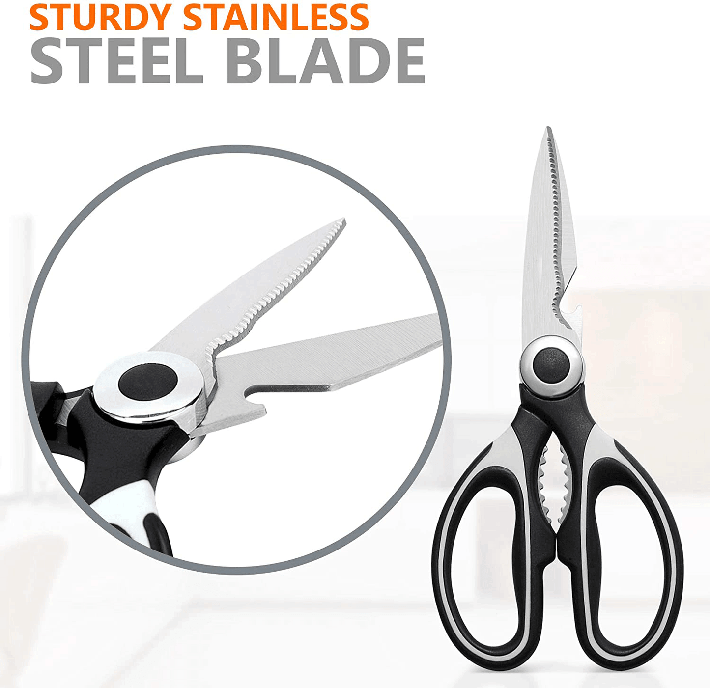 2PC Kitchen Shears Utility Kitchen Scissors Stainless Steel HEAVY DUTY Meat Tool - BUNNY BAZAR