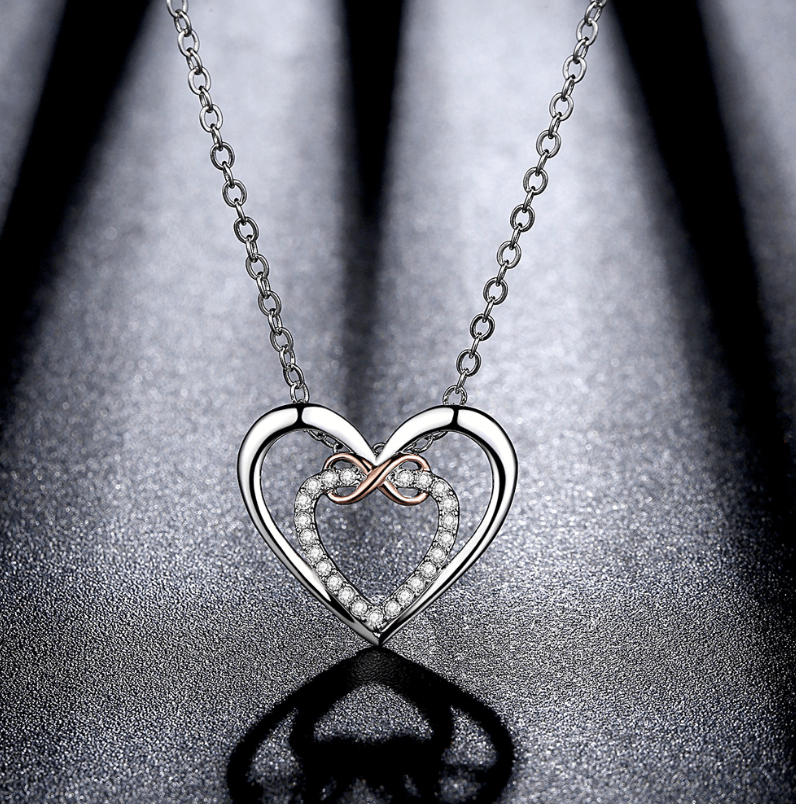 Pan home style Exquisite heart S925 sterling silver heart-shaped jewel necklace female net red with the same girl gift for girlfriend - BUNNY BAZAR