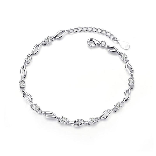 925 Sterling silver crystal love bracelet - BUNNY BAZAR