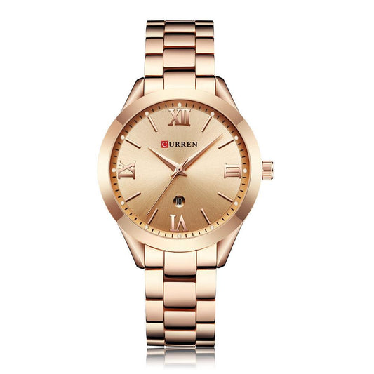 T-27 CURREN Rose Gold Quartz Watches Ladies Top Brand Luxury Clock Relogio Feminino - BUNNY BAZAR