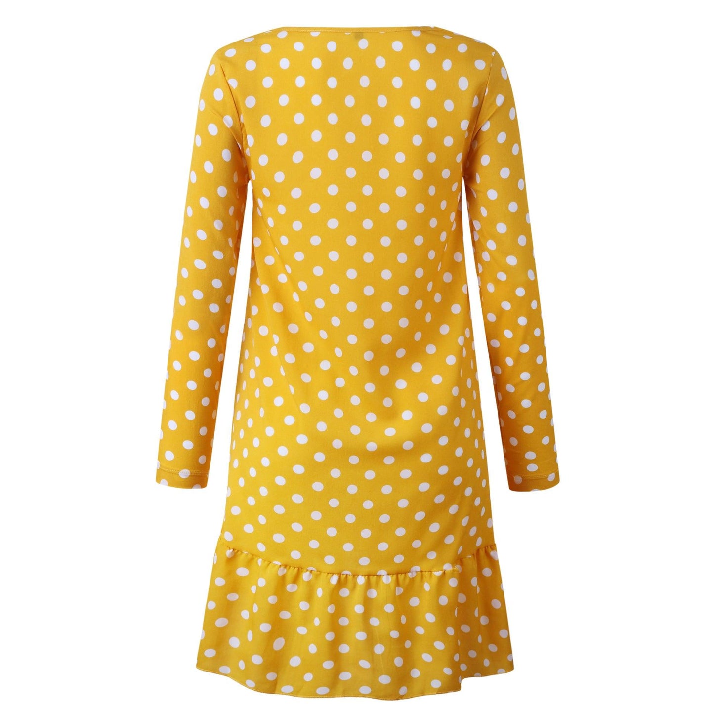 Polka dot ruffled long sleeve dress - BUNNY BAZAR