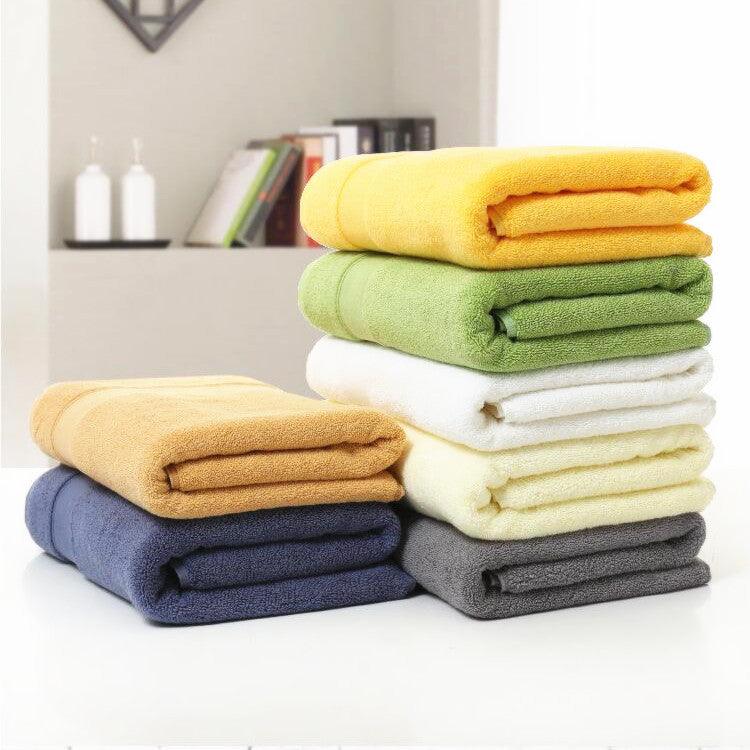 Cotton thickened plain colored bath towel - BUNNY BAZAR