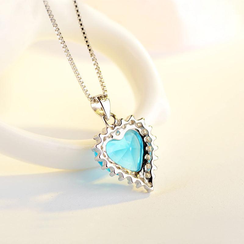 Sterling Silver Ocean Heart Necklace Fashion Korean Version - BUNNY BAZAR