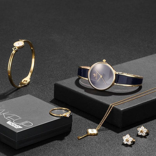 Gift Box Watches Set Bracelet Necklace Earring Ring Set - BUNNY BAZAR