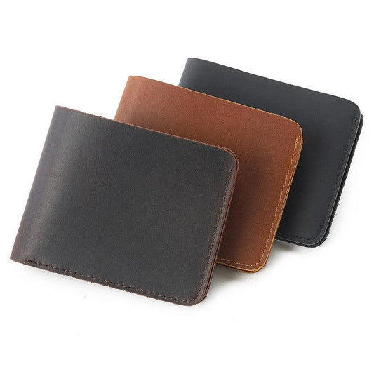 Men's New First Layer Cowhide Retro Wallet is Crafted From Genuine Leather - BUNNY BAZAR