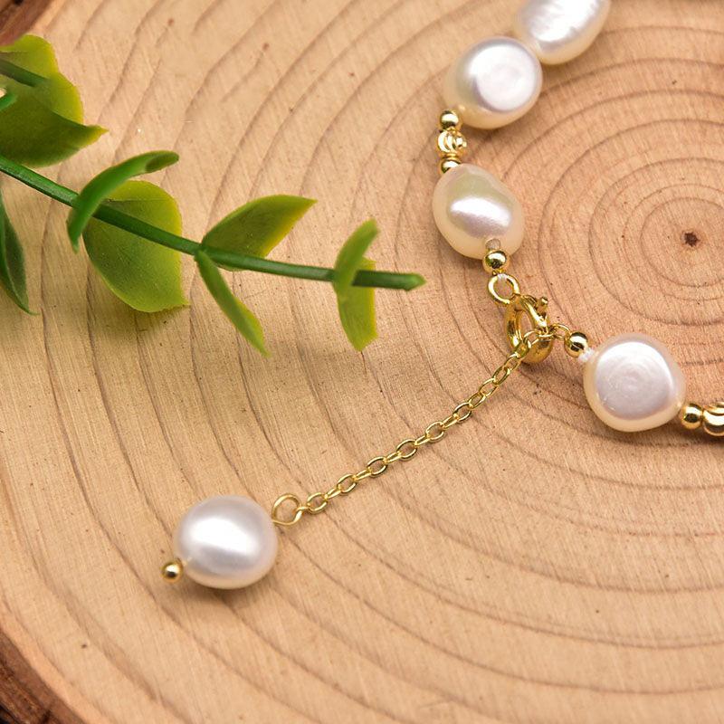Natural Freshwater Pearl Double-sided Polished Bracelet - BUNNY BAZAR