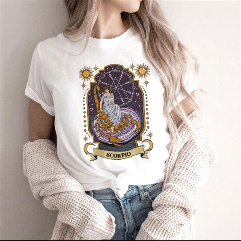 Fashion Moon Retro Gothic Print T-shirt Women - BUNNY BAZAR