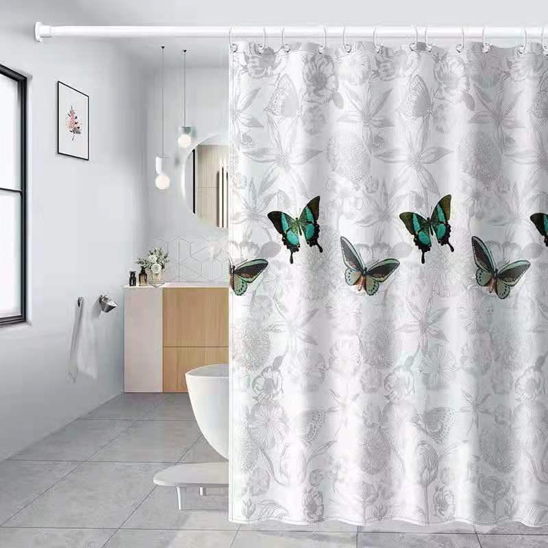 Waterproof And Mildewproof Shower Curtain For Bathrooms Without Perforations - BUNNY BAZAR