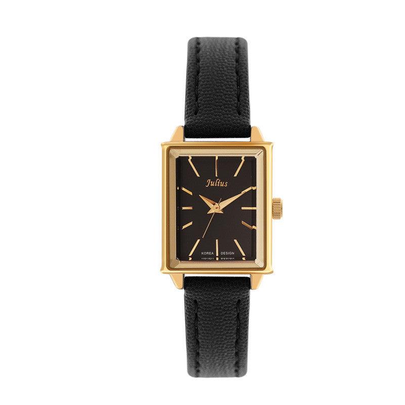 Julius Rectangular Simple Art Retro Wild Belt Quartz Watch Waterproof Ladies Watch - BUNNY BAZAR