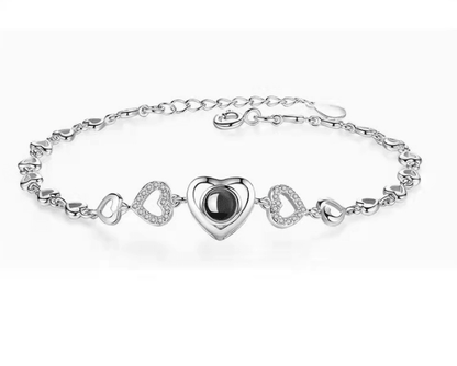 Stylish, Elegant Heart-To-Heart Bracelet is Crafted From Sterling Silver - BUNNY BAZAR