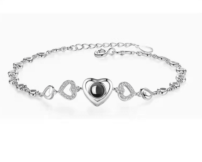 Stylish, Elegant Heart-To-Heart Bracelet is Crafted From Sterling Silver - BUNNY BAZAR