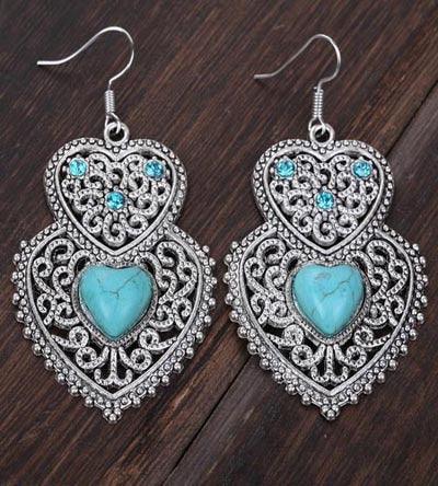 Ethnic Enamel Hook Earring Unique Statement Earrings Accessories for Women, - BUNNY BAZAR