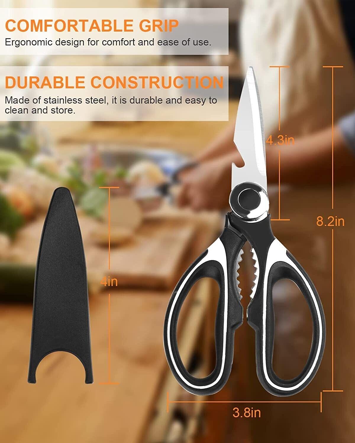 2PC Kitchen Shears Utility Kitchen Scissors Stainless Steel HEAVY DUTY Meat Tool - BUNNY BAZAR