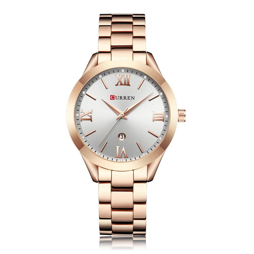 T-27 CURREN Rose Gold Quartz Watches Ladies Top Brand Luxury Clock Relogio Feminino - BUNNY BAZAR