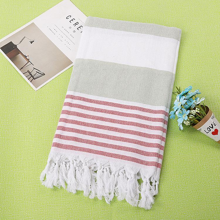 Cotton striped beach towel 100x180cm - BUNNY BAZAR